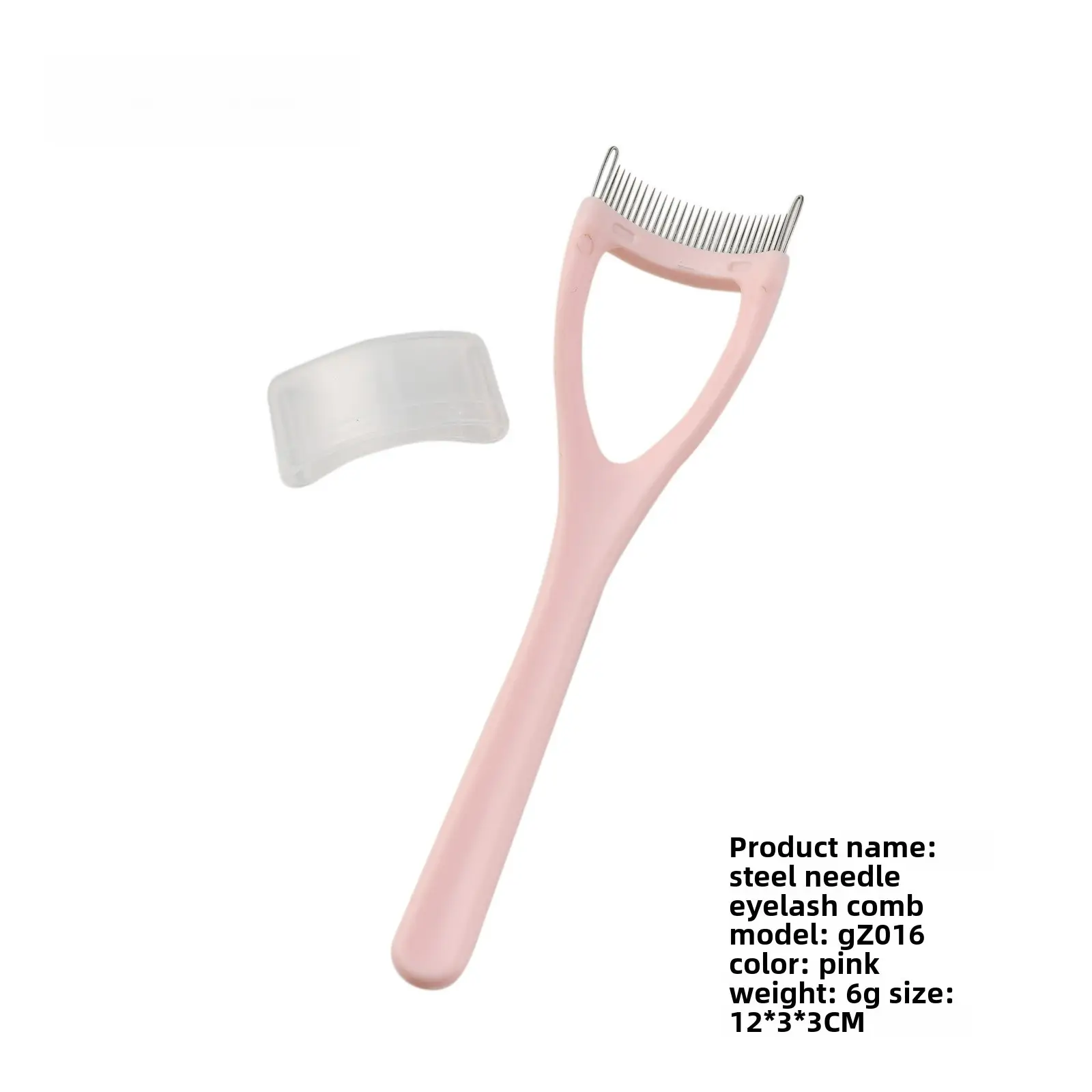 Pink Stainless Steel Eyelash Comb Brush - Image 2