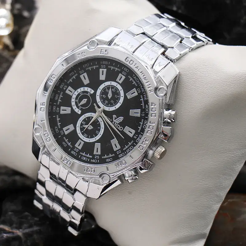 Men's Three-Eye Chronograph Steel Band Watch - Image 4
