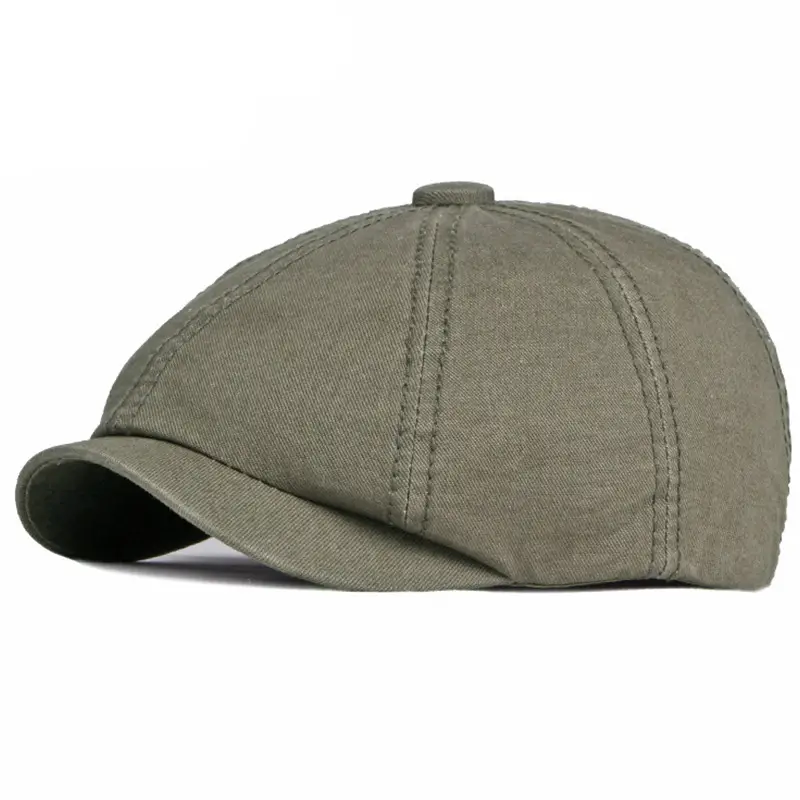 Men & Women British Style Cotton Beret Cap Grey - Image 11