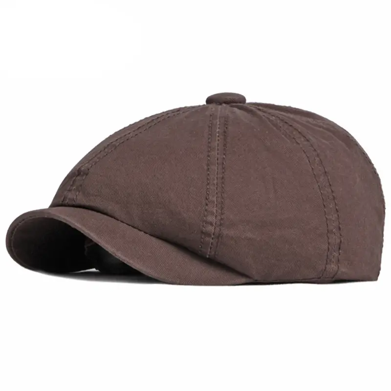 Men & Women British Style Cotton Beret Cap Grey - Image 12