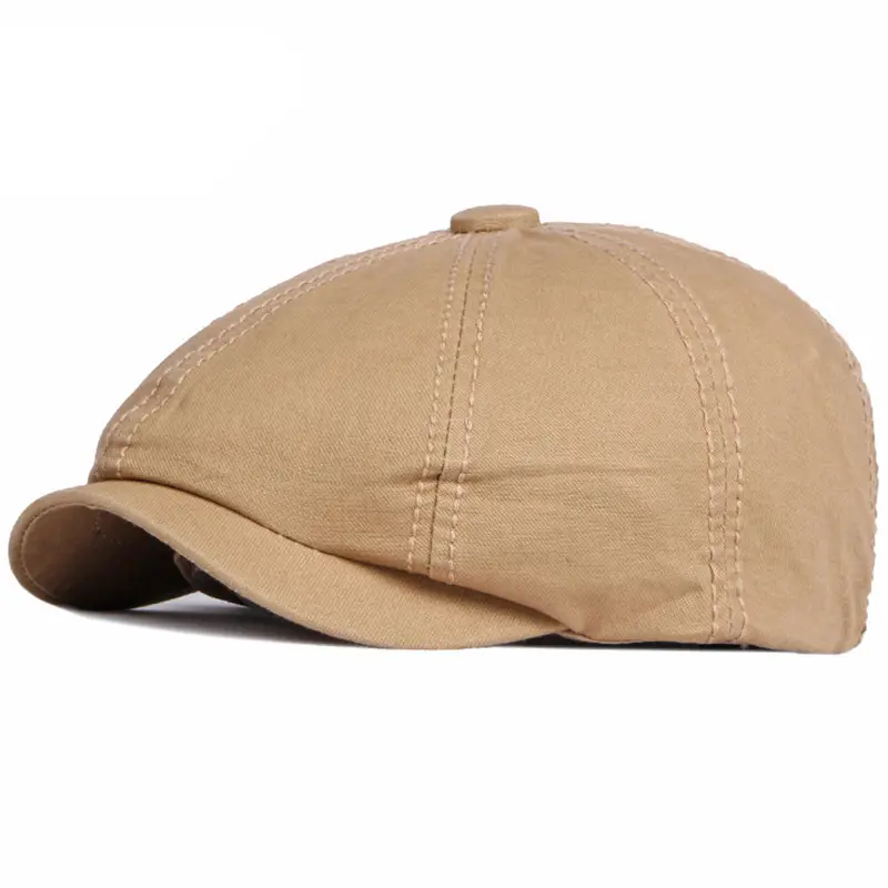 Men & Women British Style Cotton Beret Cap Grey - Image 14