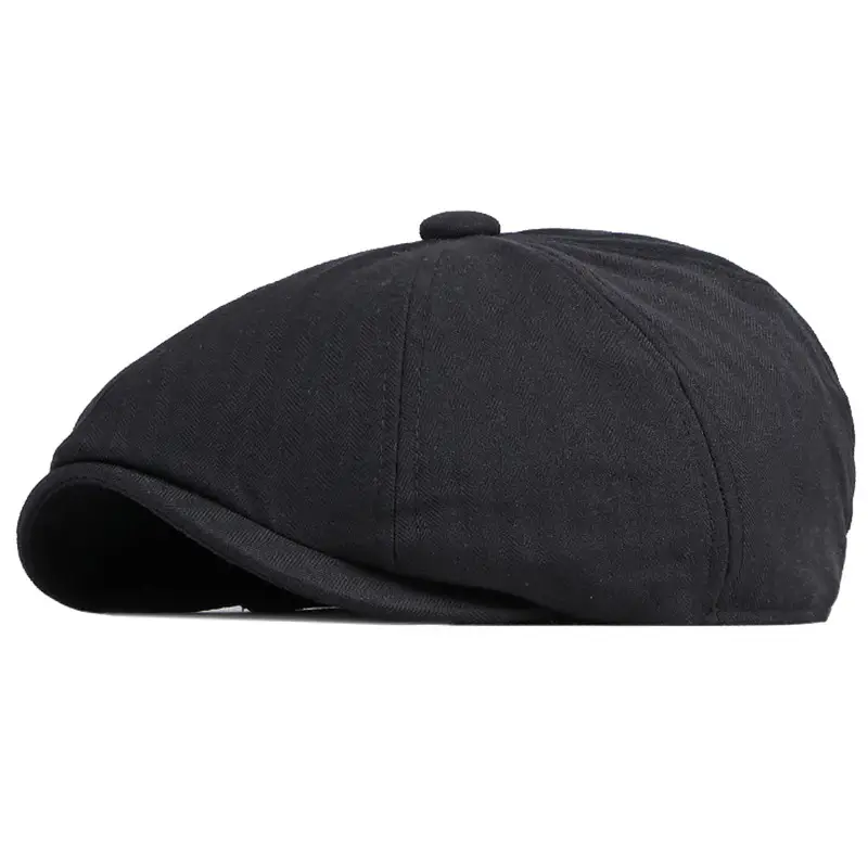 Men & Women British Style Cotton Beret Cap Grey - Image 15