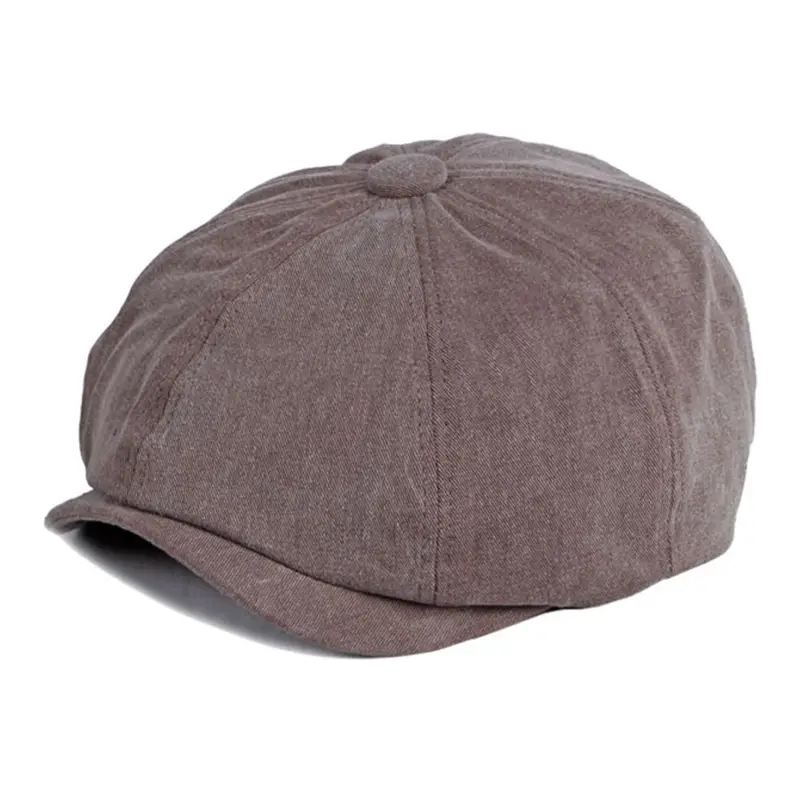 Men & Women British Style Cotton Beret Cap Grey - Image 23