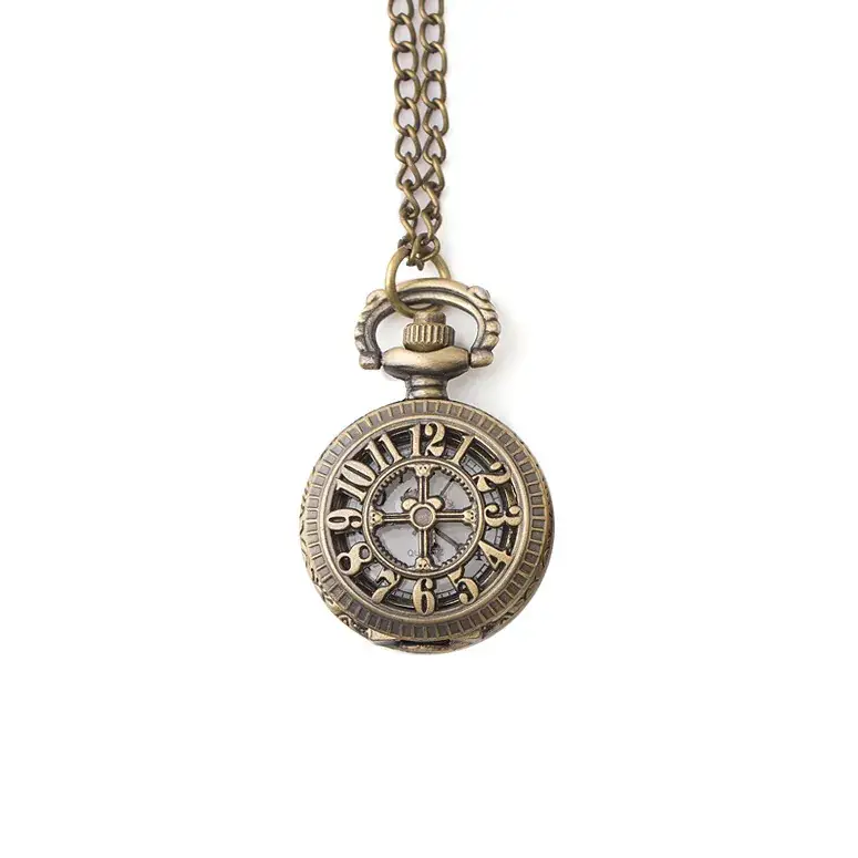 Hollow Retro Pocket Watch for Men Women Gold Plated