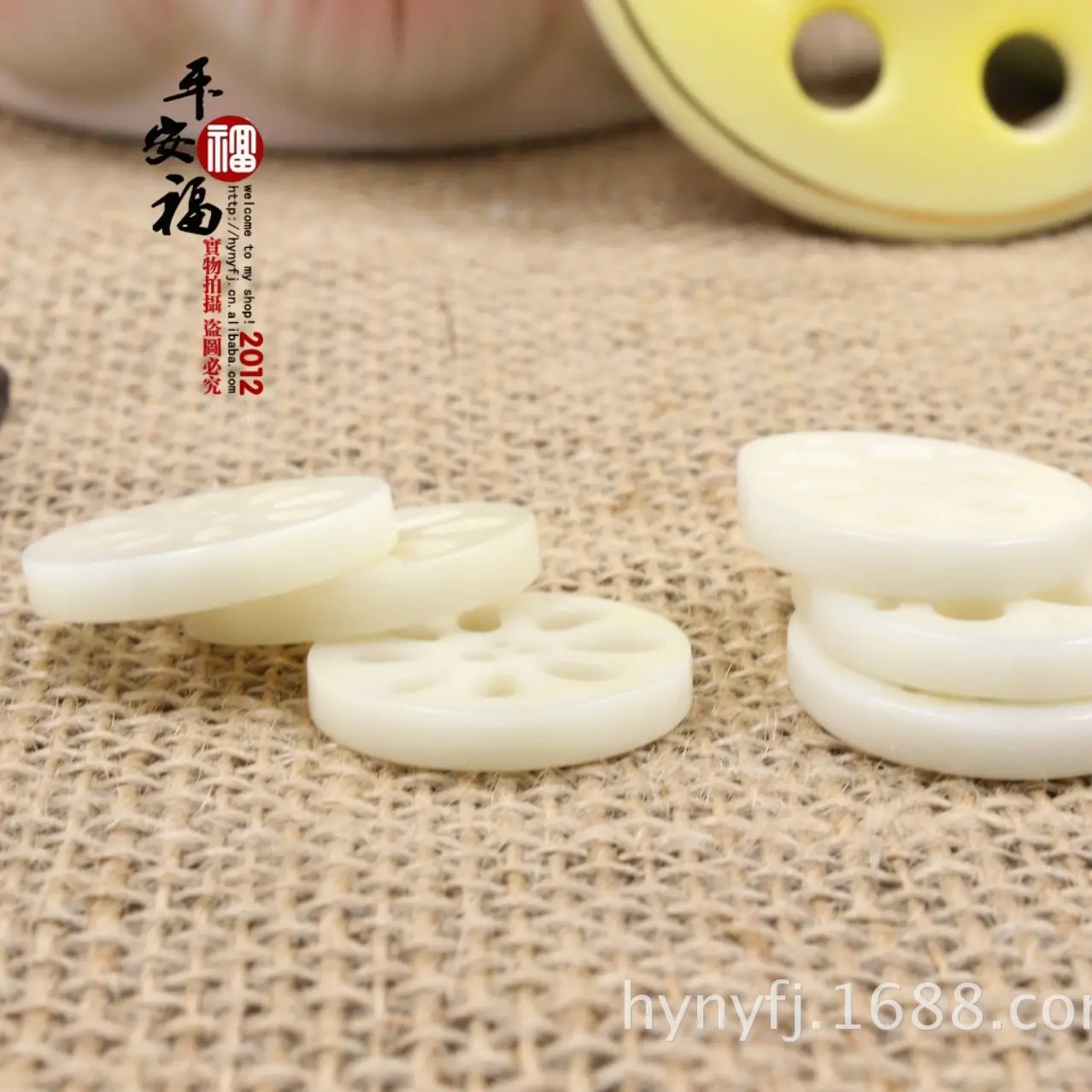 Buddha Bead Pendant Ivory Lotus Root Slice Pendant - Image 5