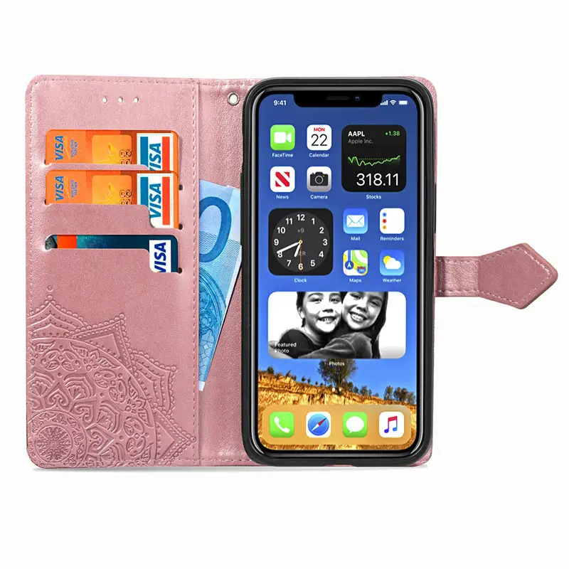 iPhone16ProMax Protective Leather Case with 3 Card Slots