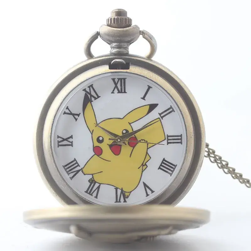 Japanese Pocket Watch with Pikachu Design - Image 2