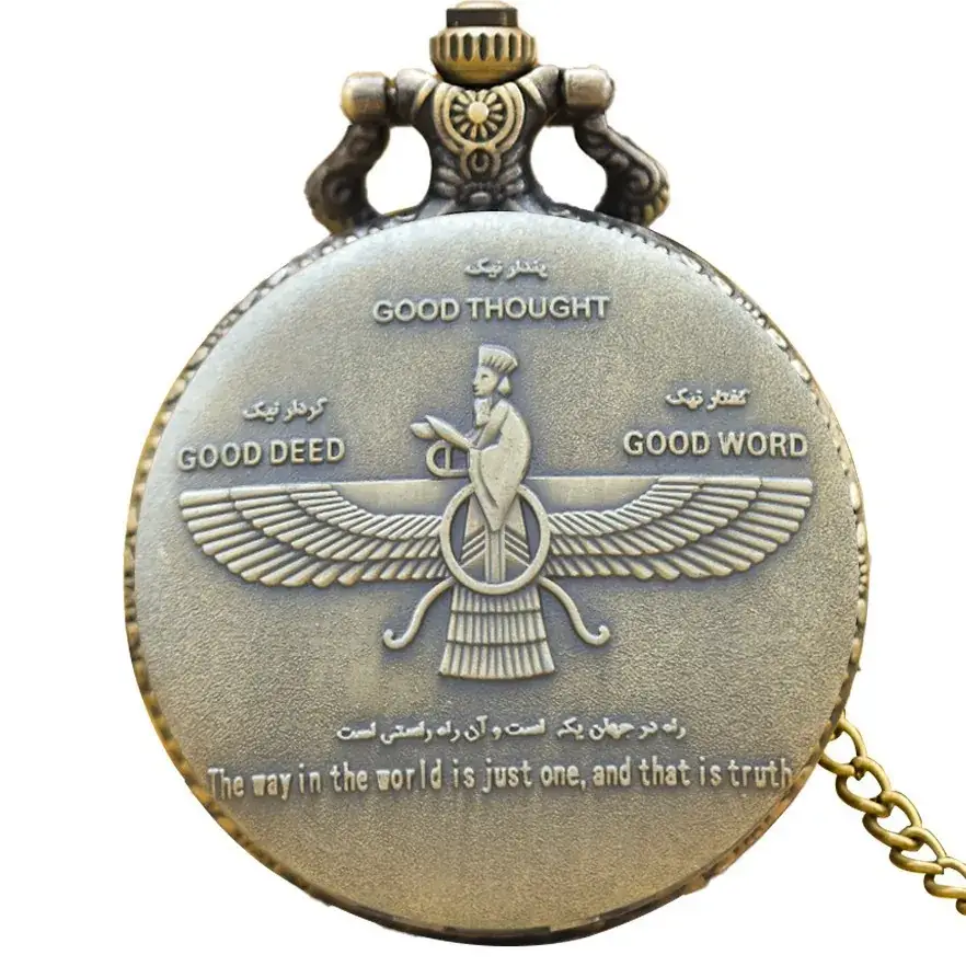 European American Retro Bronze Pocket Watch Necklace with Chain - Image 23