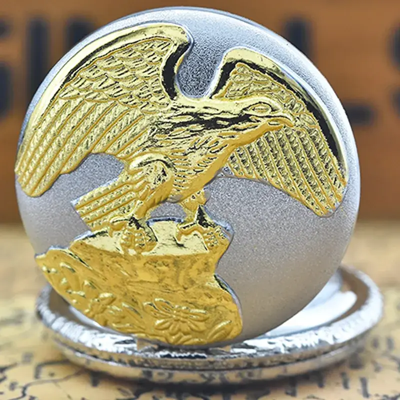 European American Retro Bronze Pocket Watch Necklace with Chain — feature 10