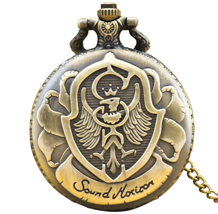 European American Retro Bronze Pocket Watch Necklace with Chain - Image 13