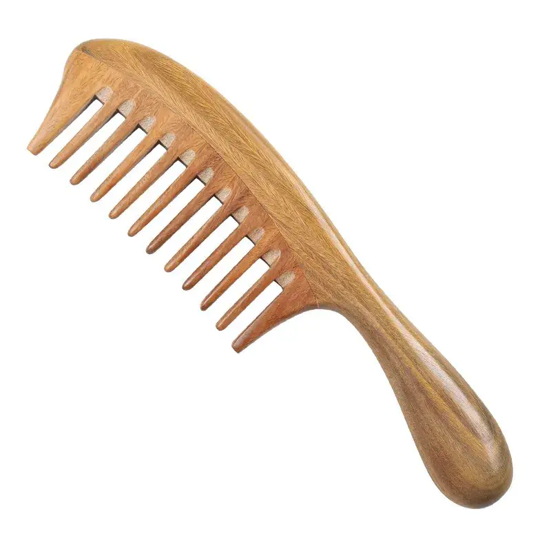 Green Wooden Toothless Comb for Hair Care - Image 6