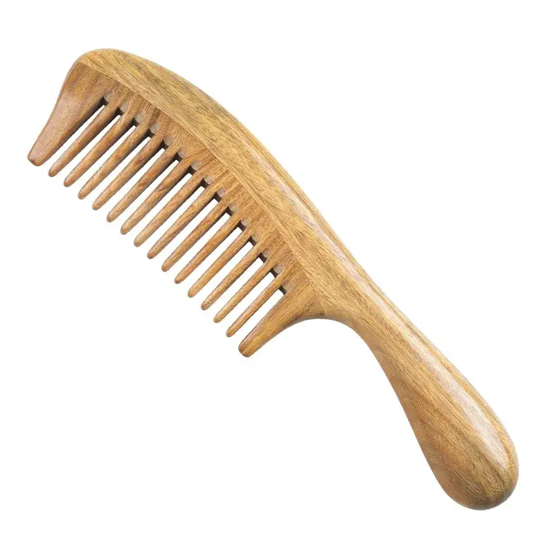 Green Wooden Toothless Comb for Hair Care - Image 7