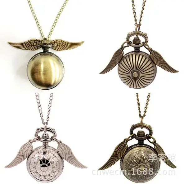 Harry Potter Bronze Pocket Watch Necklace with Feather Tassels - Image 10