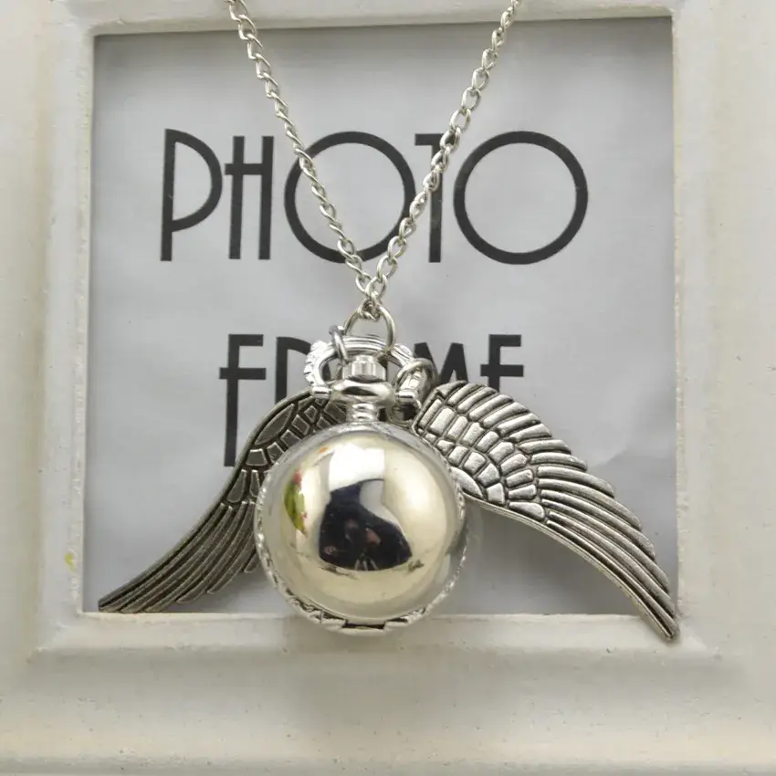 Harry Potter Bronze Pocket Watch Necklace with Feather Tassels - Image 5