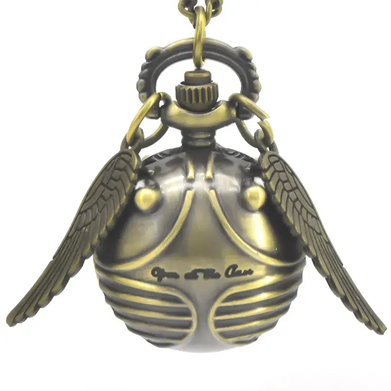 Harry Potter Bronze Pocket Watch Necklace with Feather Tassels - Image 8