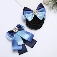 Navy Blue Bow Hairnet for Women - 1 Pc Professional Hair Accessory — feature 1