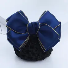 Navy Blue Bow Hairnet for Women - 1 Pc Professional Hair Accessory — feature 11
