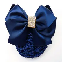 Navy Blue Bow Hairnet for Women - 1 Pc Professional Hair Accessory — feature 17