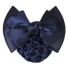Navy Blue Bow Hairnet for Women - 1 Pc Professional Hair Accessory — feature 25