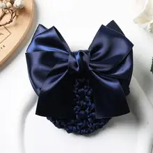 Navy Blue Bow Hairnet for Women - 1 Pc Professional Hair Accessory — feature 27