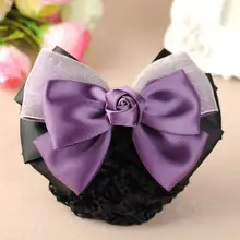 Navy Blue Bow Hairnet for Women - 1 Pc Professional Hair Accessory — feature 9