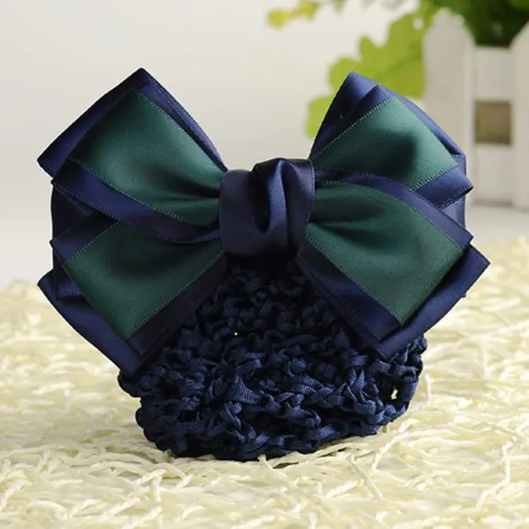 Navy Blue Bow Hairnet for Women - 1 Pc Professional Hair Accessory - Image 10