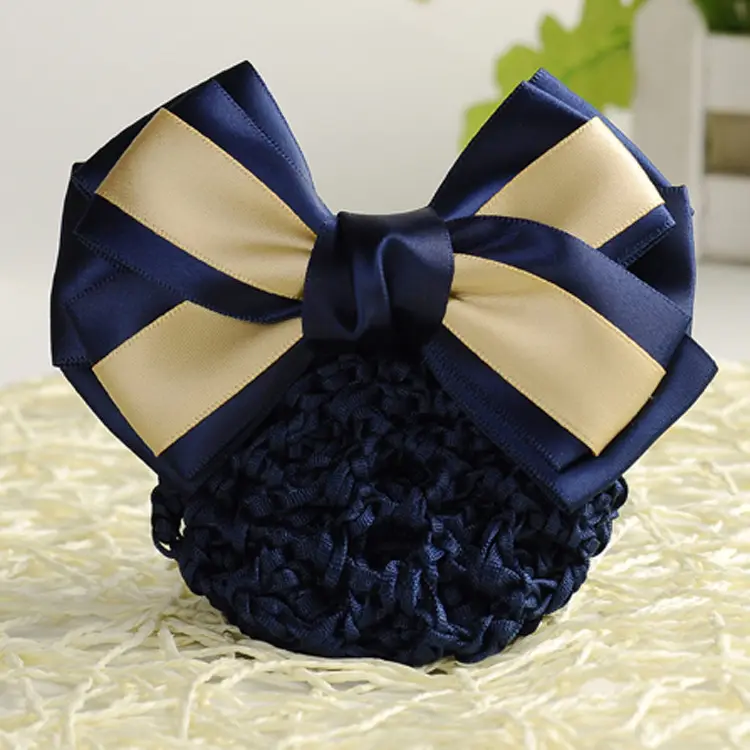Navy Blue Bow Hairnet for Women - 1 Pc Professional Hair Accessory - Image 6