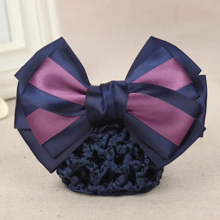 Navy Blue Bow Hairnet for Women - 1 Pc Professional Hair Accessory - Image 8