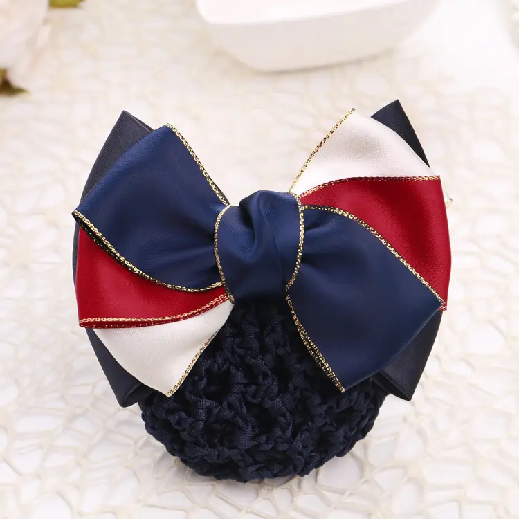 Professional Head Flower Hairpin with Gold Edge Bow - Image 10