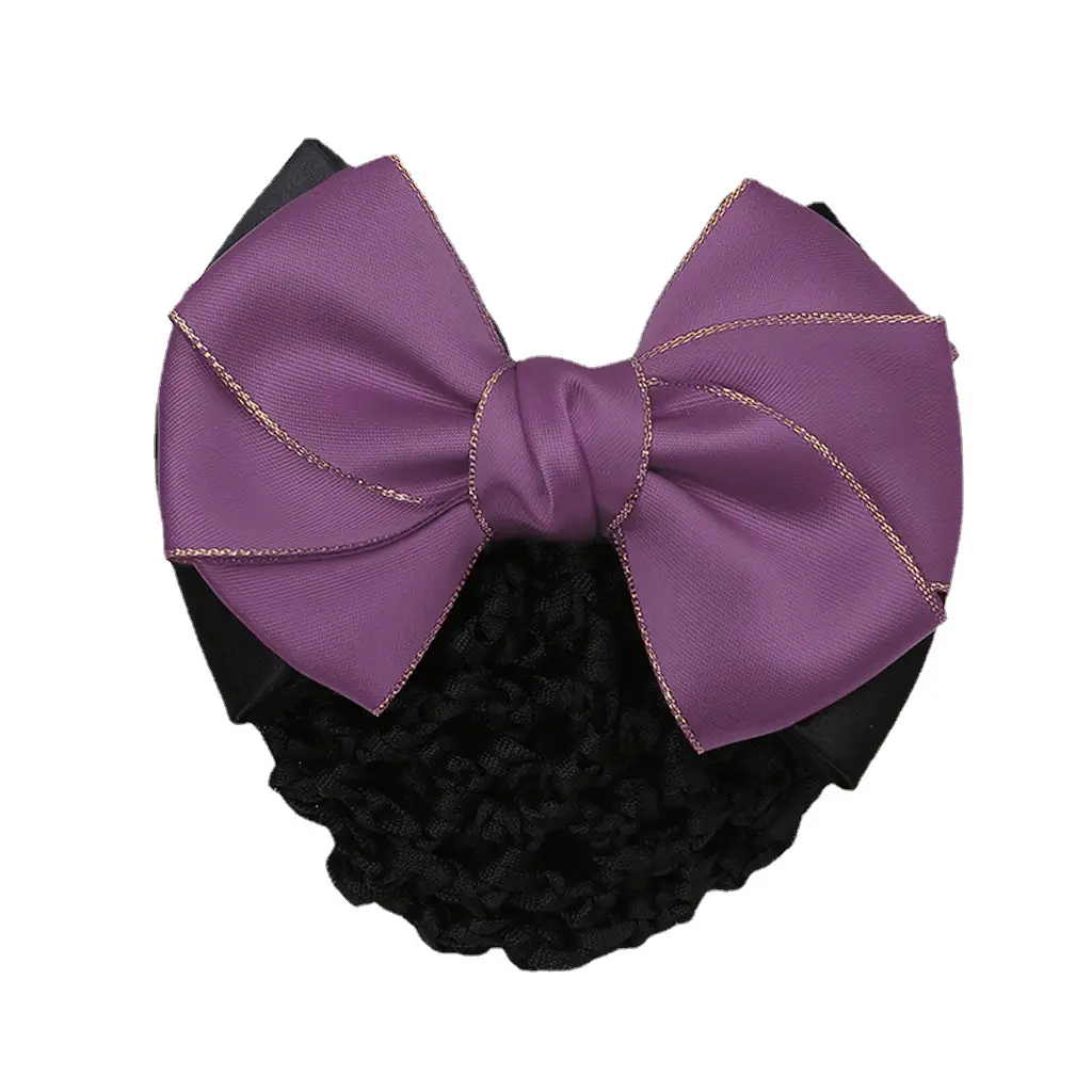 Professional Head Flower Hairpin with Gold Edge Bow - Image 12