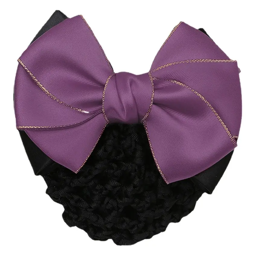 Professional Head Flower Hairpin with Gold Edge Bow
