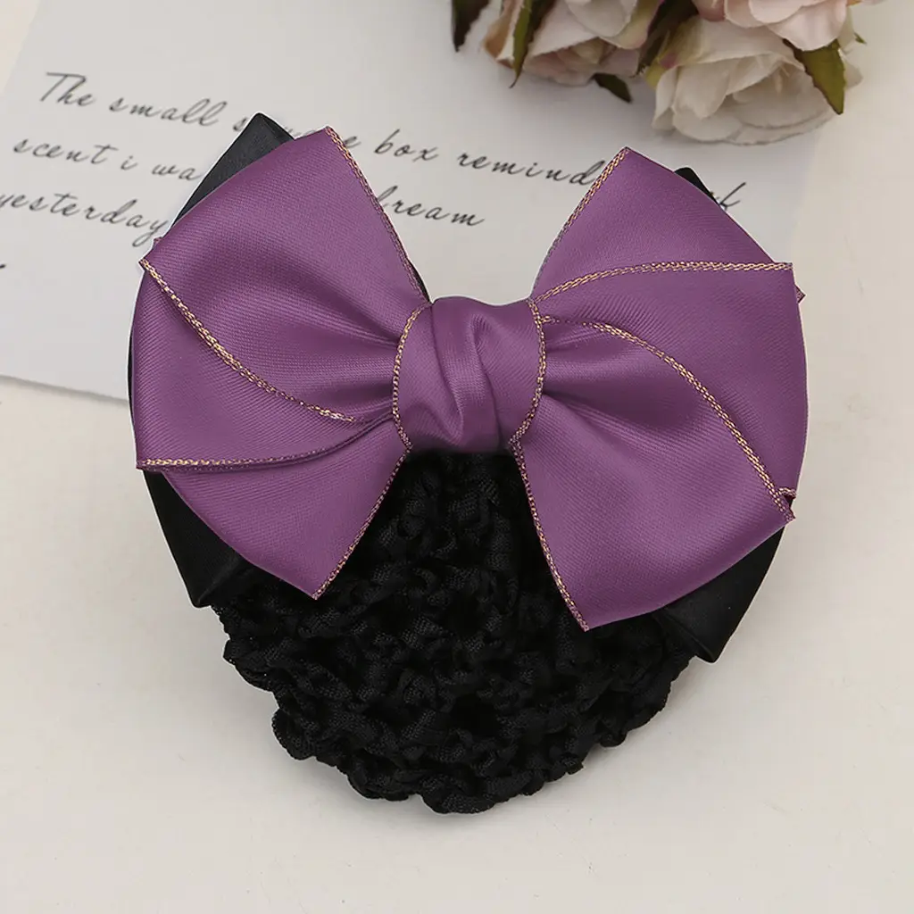 Professional Head Flower Hairpin with Gold Edge Bow - Image 3