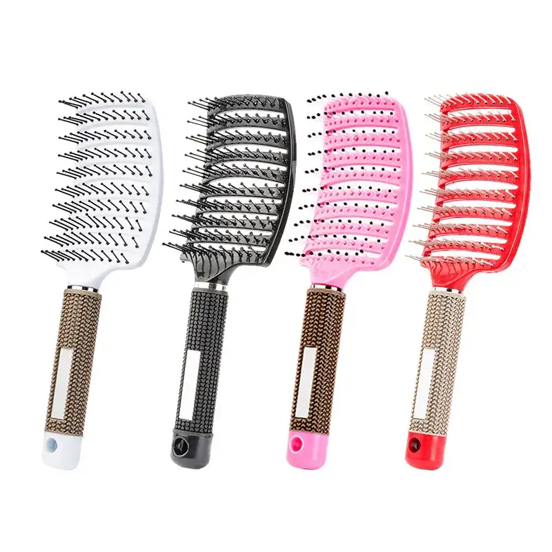 Curved Hair Brush for Straightening & Curling