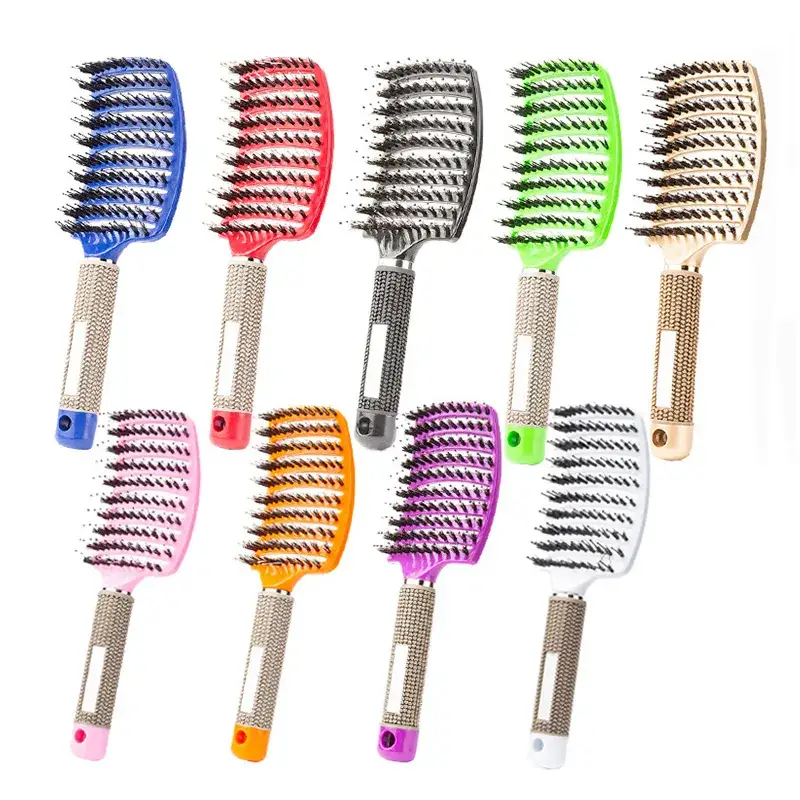 Curved Hair Brush for Straightening & Curling