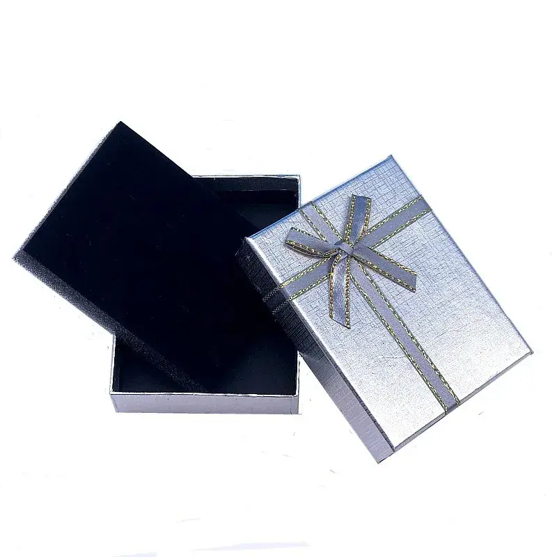 Blue Bowed Jewelry Box with Ribbon Decor