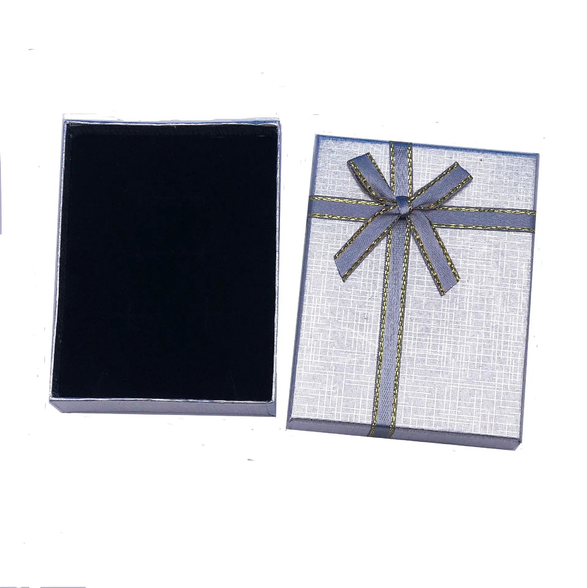 Blue Bowed Jewelry Box with Ribbon Decor