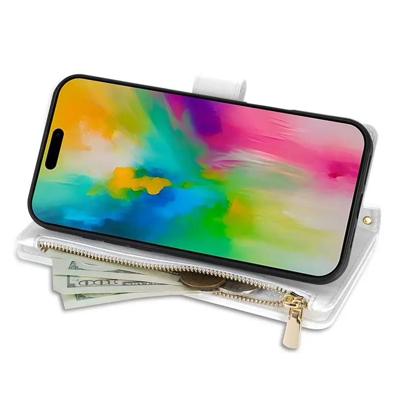 Pink Chanel-Style Multi-Card Phone Case with Crossbody Strap - Image 10