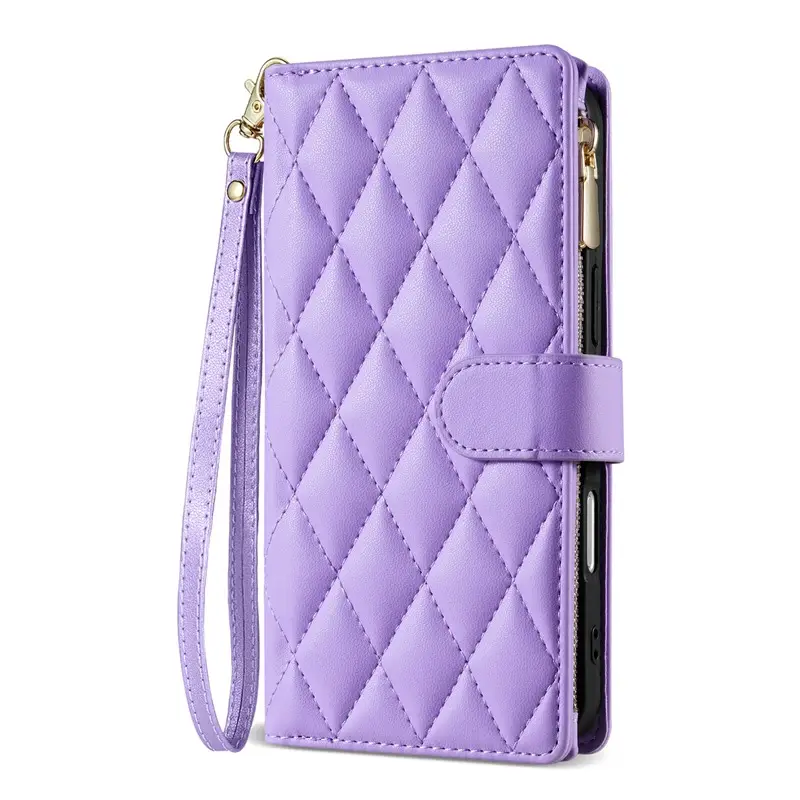 Pink Chanel-Style Multi-Card Phone Case with Crossbody Strap - Image 3