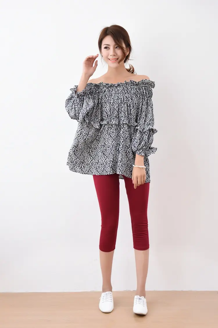 Plus Size Cropped Leggings Set with Modal Fabric - Image 5