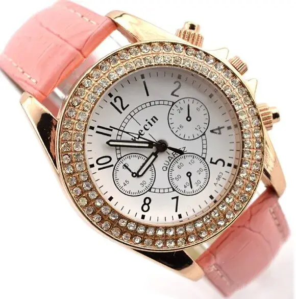Atmospheric Pink Crystal Watch for Women
