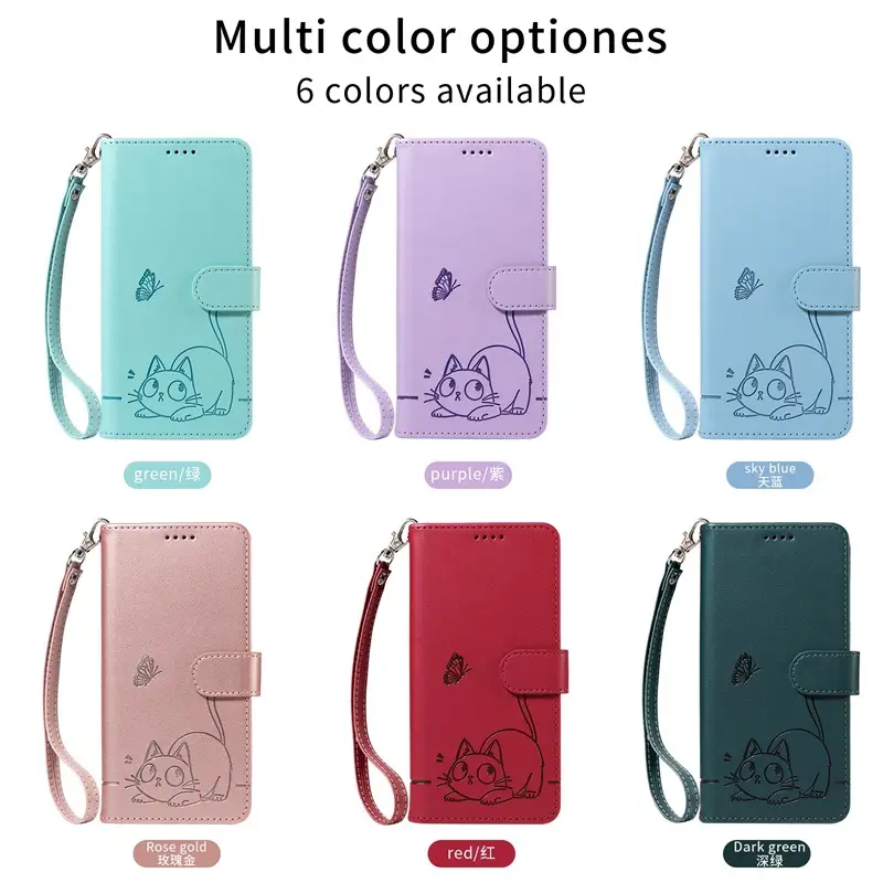 Lucky Embossed Leather Phone Case Mint Blue - Image 8