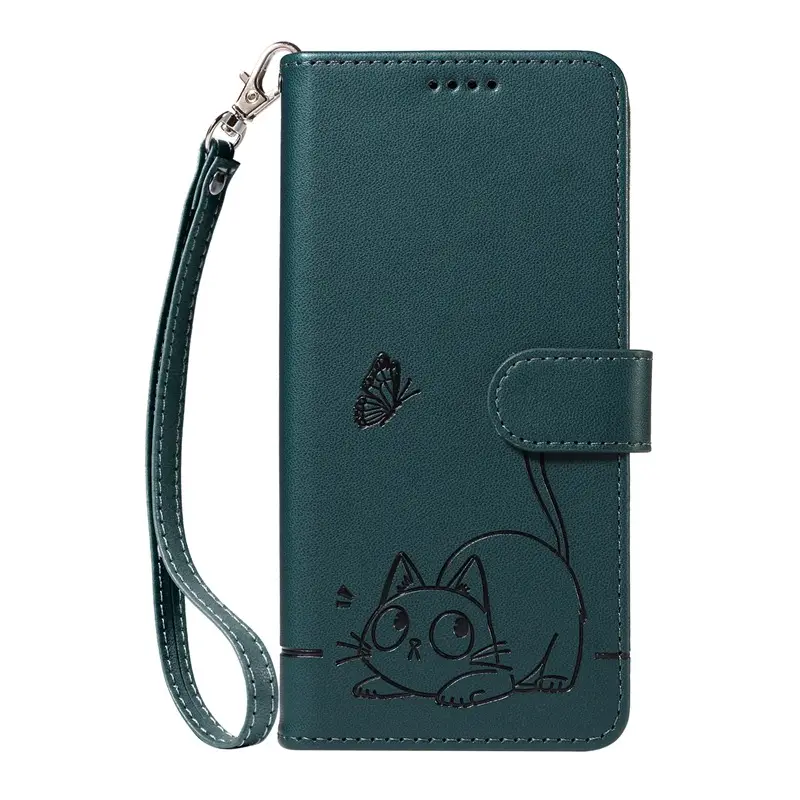 Lucky Embossed Leather Phone Case Mint Blue - Image 6