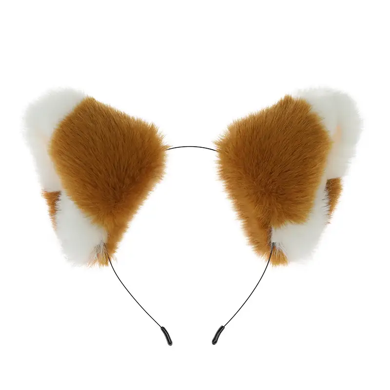 Cute Cat Ear Hairband with White Fur End - Image 59