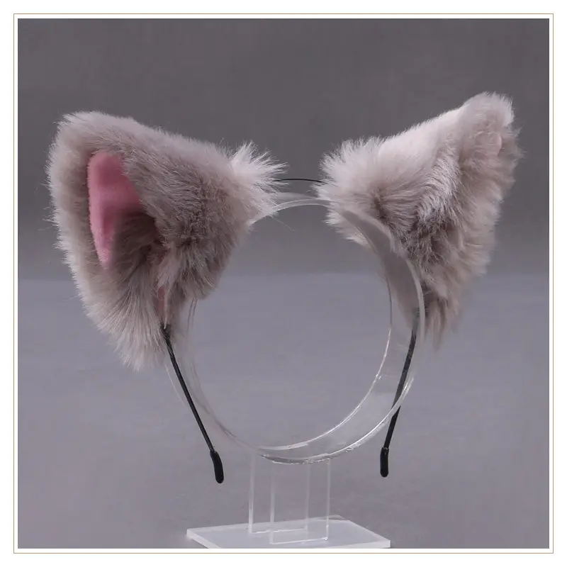 Cute Cat Ear Hairband with White Fur End - Image 11