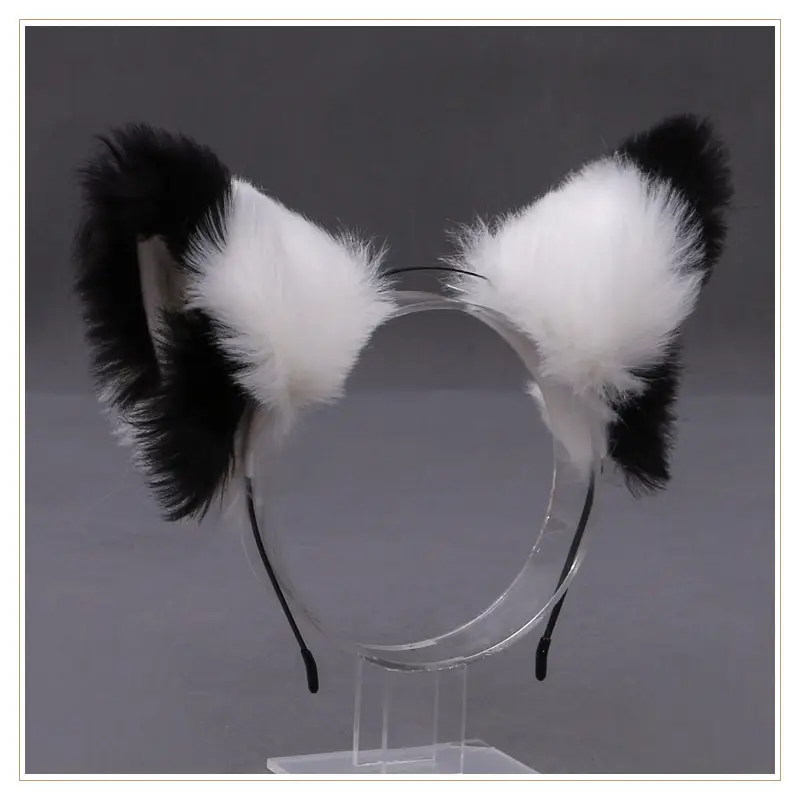 Cute Cat Ear Hairband with White Fur End - Image 12