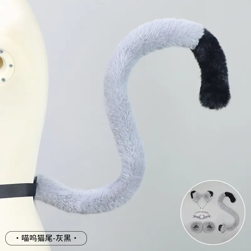 Cute Cat Ear Hairband with White Fur End - Image 34