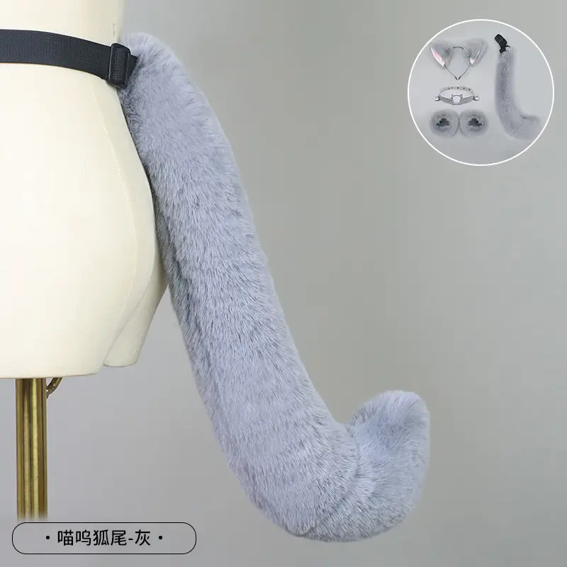 Cute Cat Ear Hairband with White Fur End - Image 41