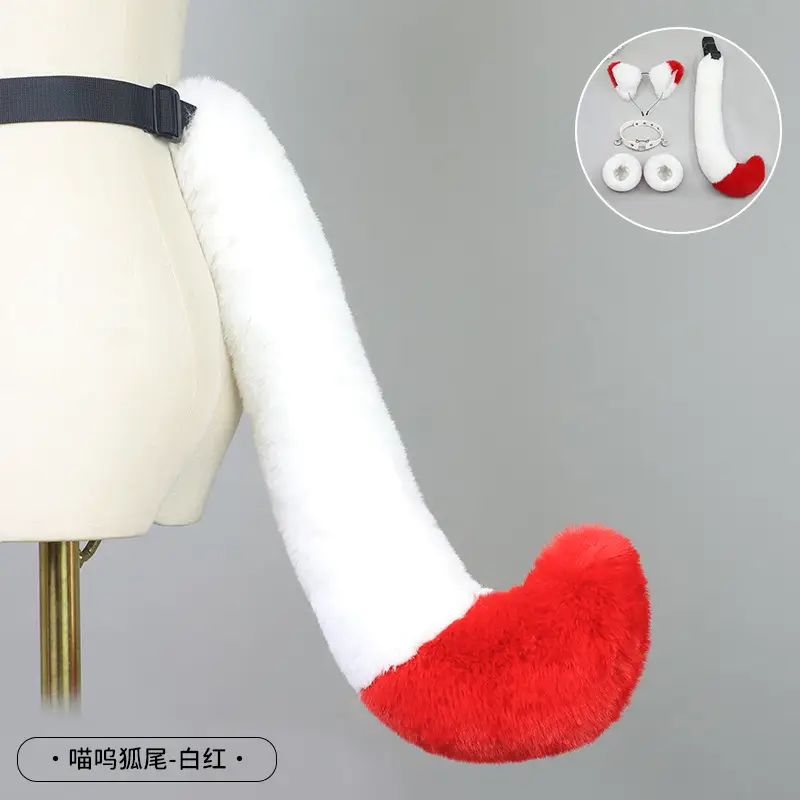 Cute Cat Ear Hairband with White Fur End - Image 44