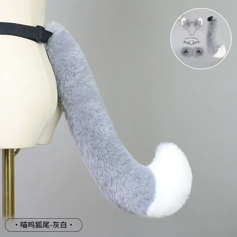 Cute Cat Ear Hairband with White Fur End - Image 50