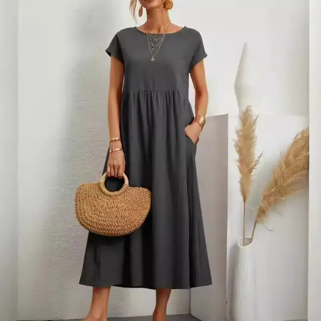 Women's Maroon Sleeveless Cotton Dress 2024 - Image 18